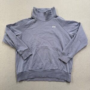 Under Armour Sweater Women's Medium Purple Rival Fleece Funnel Neck Pullover